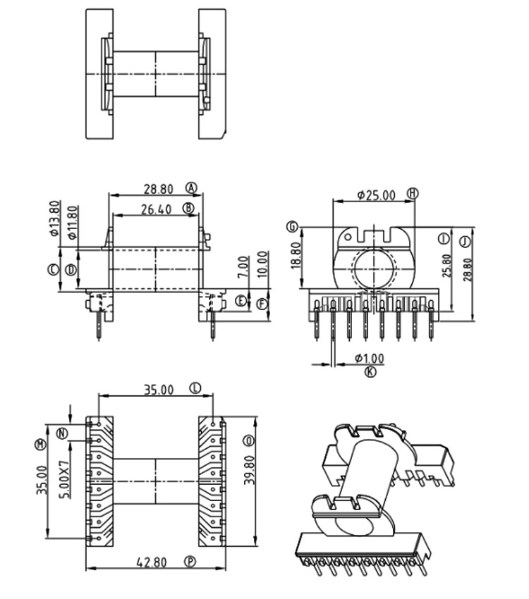 ER3542 transformer datasheet