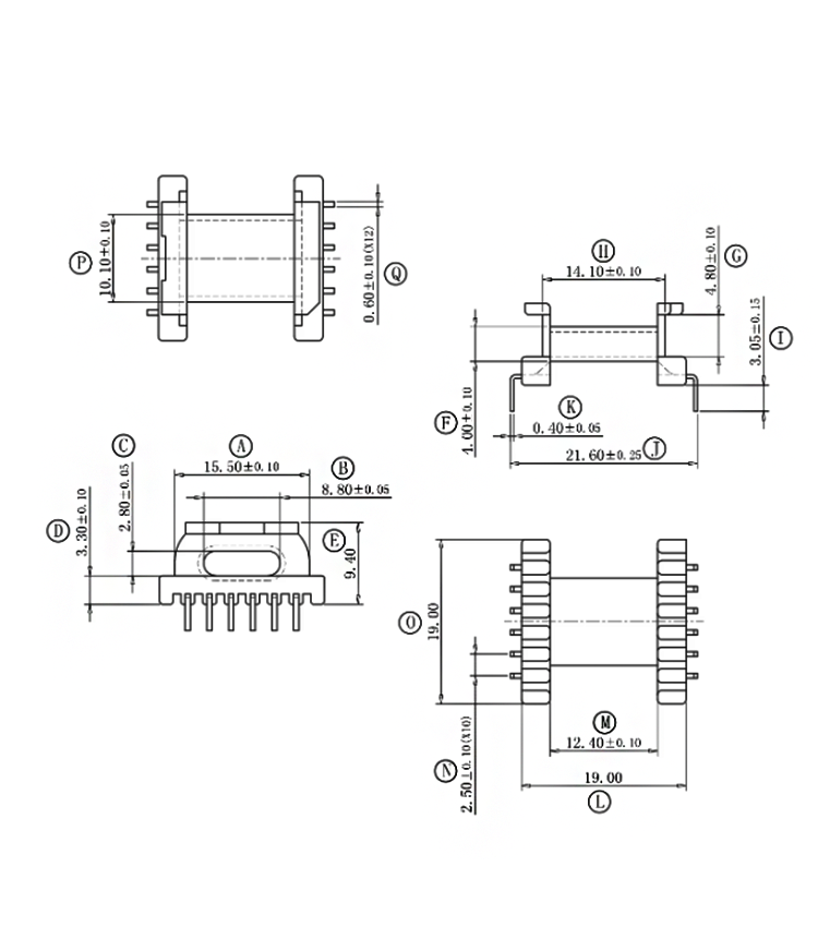 EPC19 6+6 L-shaped pin