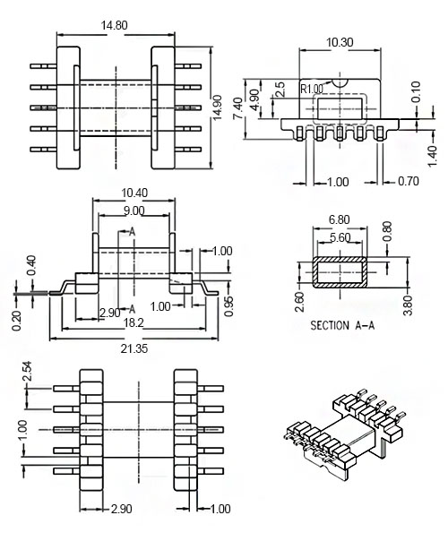 efd 15 transformer bobbin